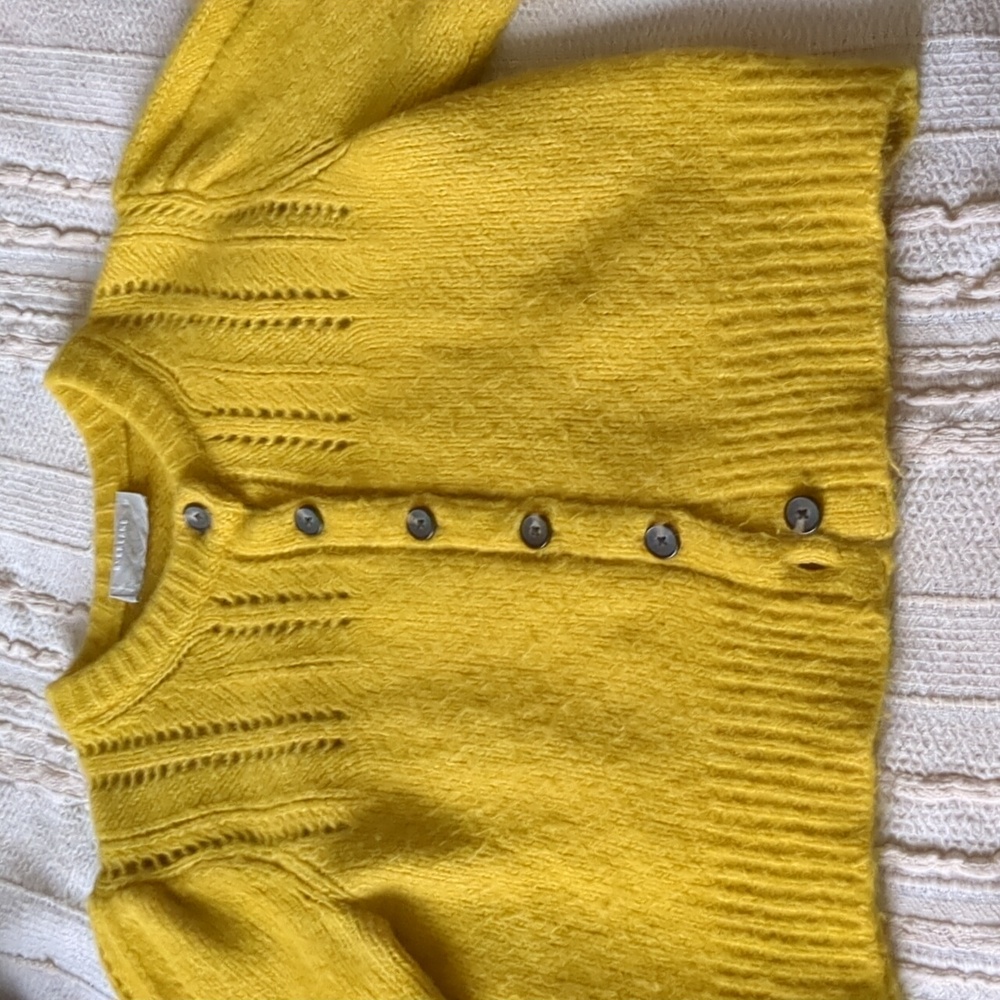 Everlane puff-sleeved cardigan